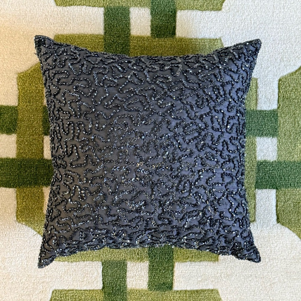 LAST CALL 🍺 FINAL PRICE • BeautyRest | Embellished Grey Decorative Throw Pillow